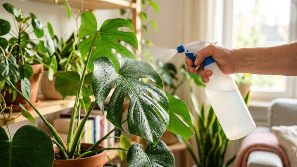 Borrifar soro de leite diluído em água nas plantas: o segredo de hidratação que restaura o brilho de folhagens ressecadas pelo ar-condicionado