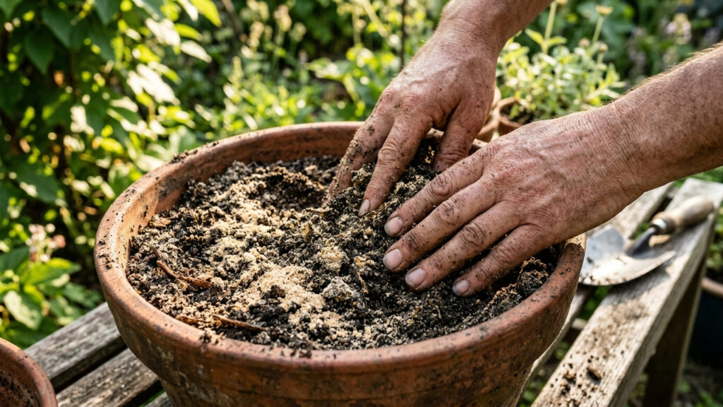 Farinha de casca de maracujá seco no substrato: como a fibra rica em pectina retém água e evita o ressecamento precoce de solos arenosos