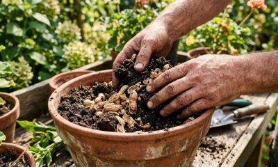 Misturar cascas de amendoim trituradas na terra de vasos: a técnica simples que cria um substrato leve, aerado e que não acumula água nas raízes