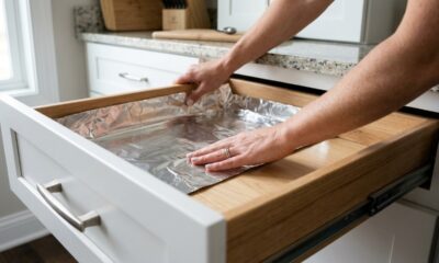 Colocar papel-alumínio no fundo das gavetas da cozinha: para que serve e por que especialistas recomendam esse truque dentro dos armários