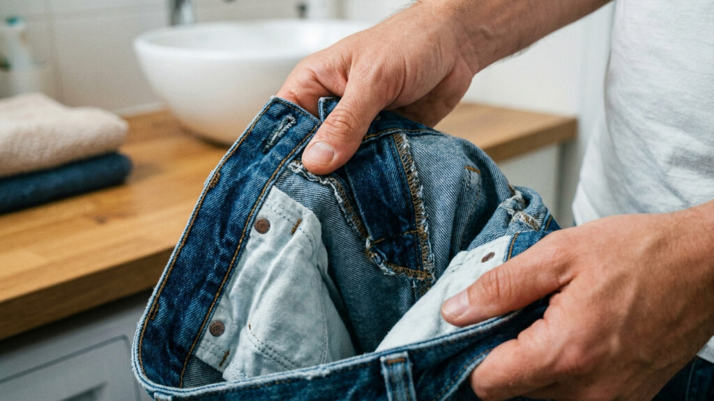 O cuidado simples antes de colocar a calça jeans na máquina de lavar que evita que o tecido desbote com facilidade