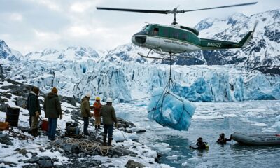 Em 1977, levaram um bloco de gelo de mais de uma tonelada do Alasca até Iowa para estudar se os icebergs poderiam se tornar uma fonte de água doce
