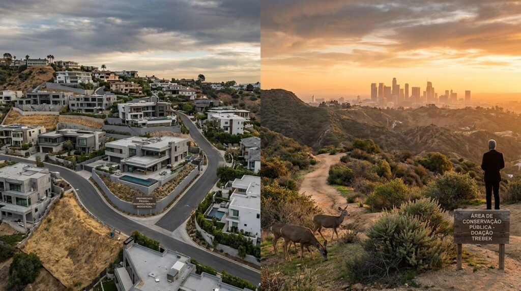 Em 1998, o apresentador de um programa de T V doou 30 hectares de terra em Hollywood Hills, avaliados em US$ 2 milhões, praticamente dobrando a área do parque local e protegendo trilhas e um corredor ecológico para veados e coiotes