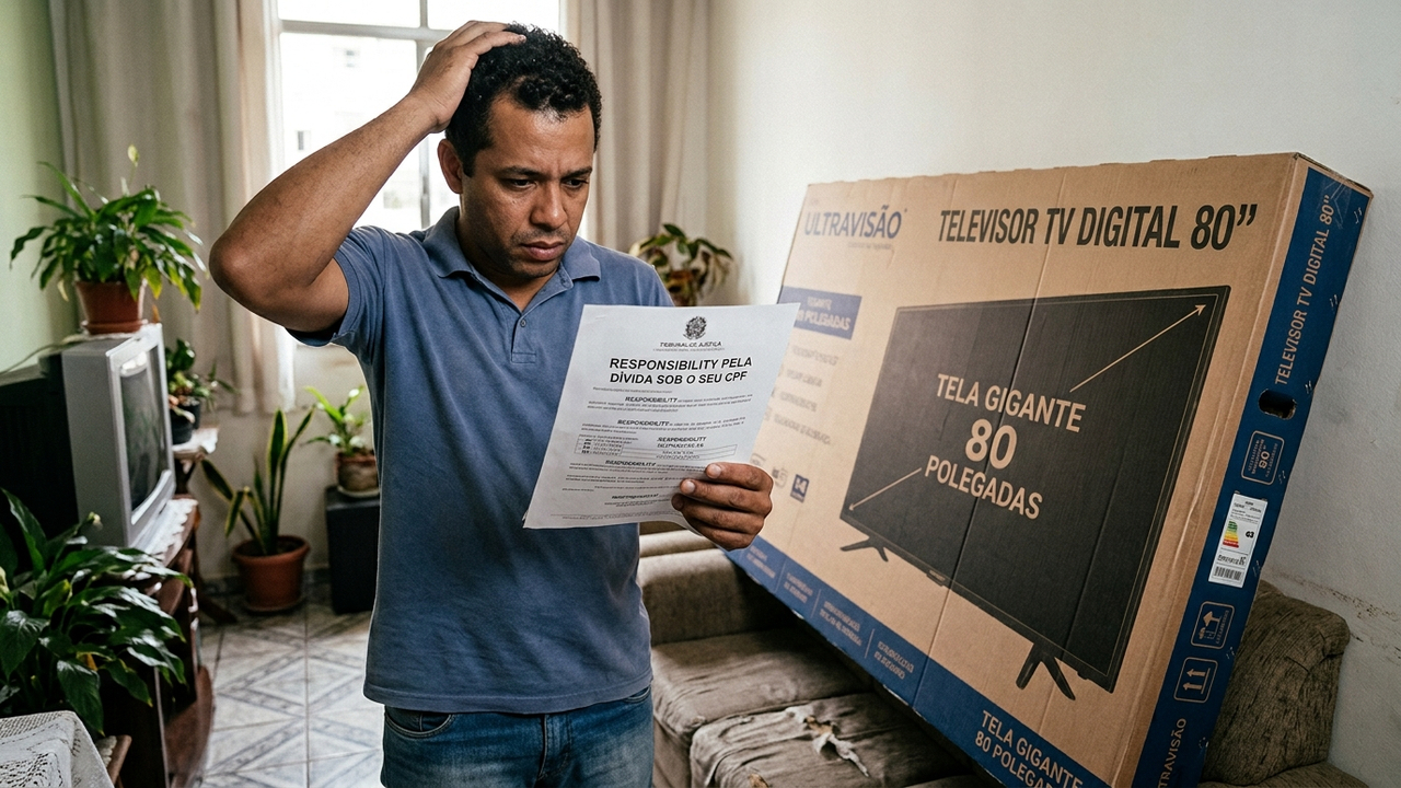 Homem empresta CPF para amigo comprar TV de 80 polegadas em 24 parcelas, fica com nome sujo na 3ª parcela e descobre que a dívida é dele