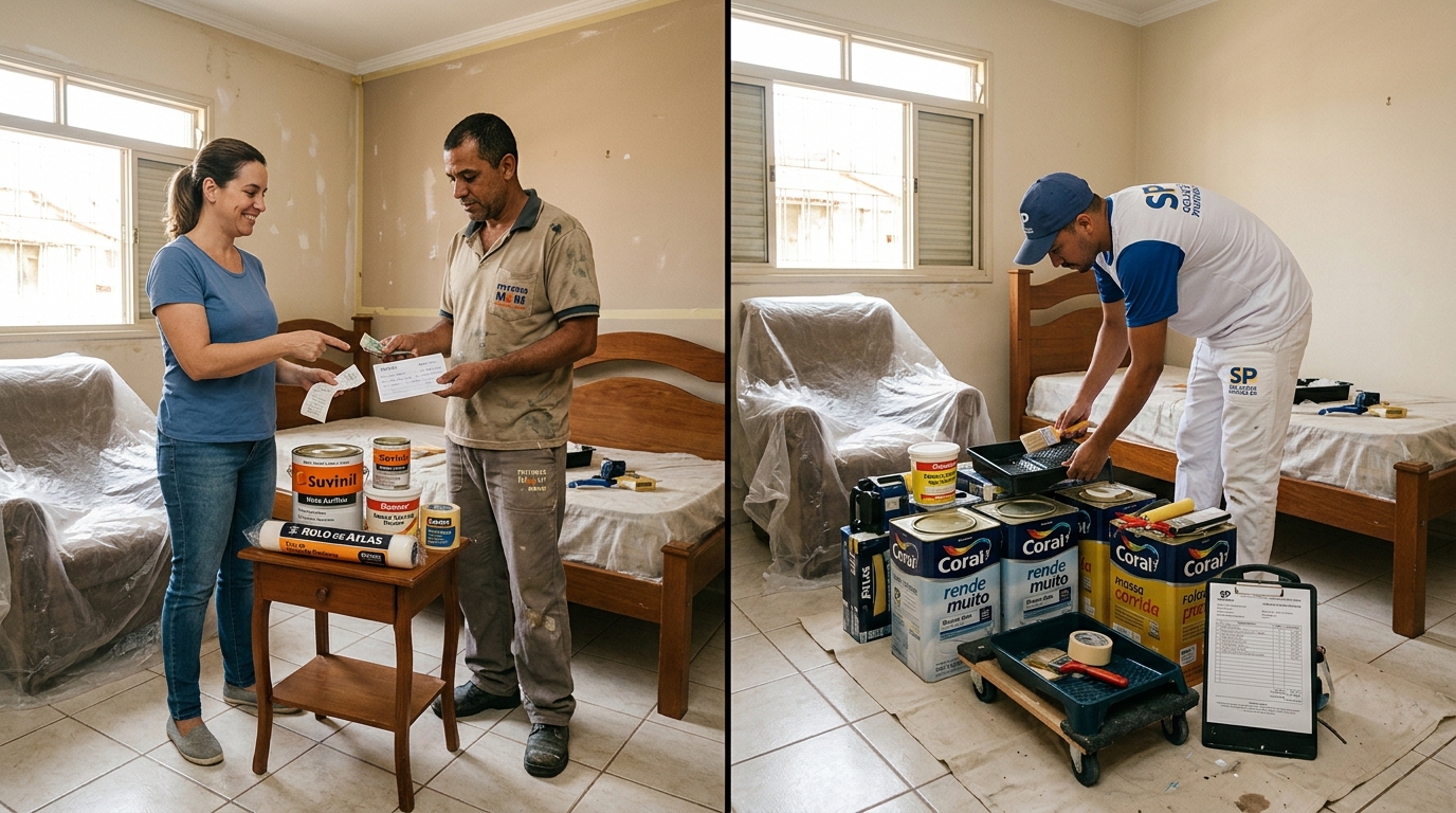 Quanto custa pintar um quarto em 2026: tabela de preços de mão de obra, materiais e o que muda no orçamento