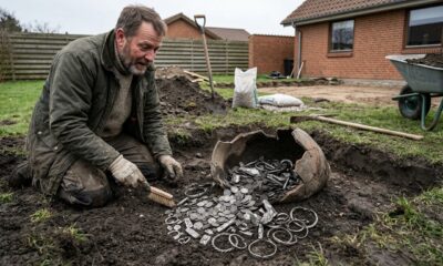 Homem queria fazer um terraço em seu jardim, e acabou encontrando um tesouro viking de 1.100 anos, com 700 peças e 18,5 quilos