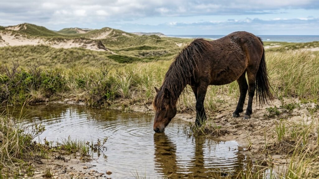 Em 1760, alguns cavalos foram deixados em uma ilha isolada do Atlântico e, mais de 260 anos depois, seus descendentes ainda sobrevivem livres entre dunas e ventos fortes