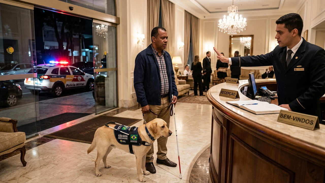 Hotel de luxo impede entrada de cão-guia de hóspede cego, polícia é acionada e estabelecimento é condenado a pagar R$ 30 mil por discriminação