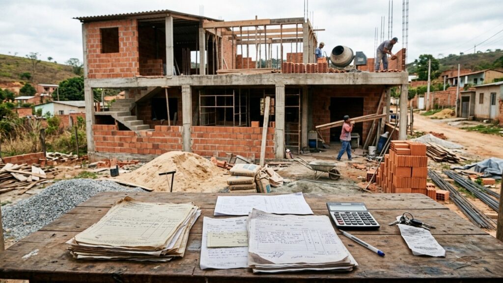 Família mora há 8 anos em terreno abandonado, gasta R$ 120 mil para construir casa simples e antigo dono reaparece exigindo a saída imediata