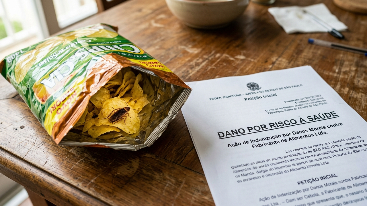 Cliente encontra inseto dentro de pacote de salgadinho lacrado, não consome o alimento e ganha indenização de R$ 5 mil por risco à saúde