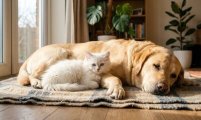Gatinho minúsculo se recusa a desistir de cachorro rabugento e insiste em conquistar sua amizade até transformar completamente a relação entre os dois