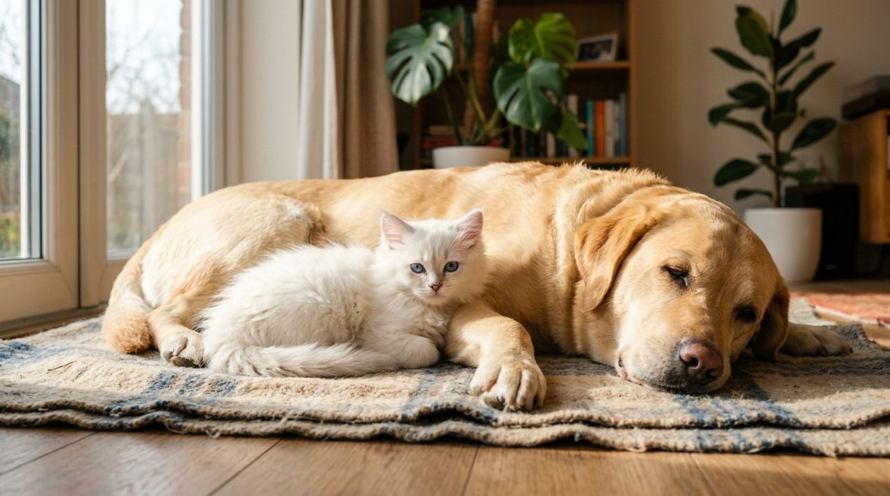Gatinho minúsculo se recusa a desistir de cachorro rabugento e insiste em conquistar sua amizade até transformar completamente a relação entre os dois