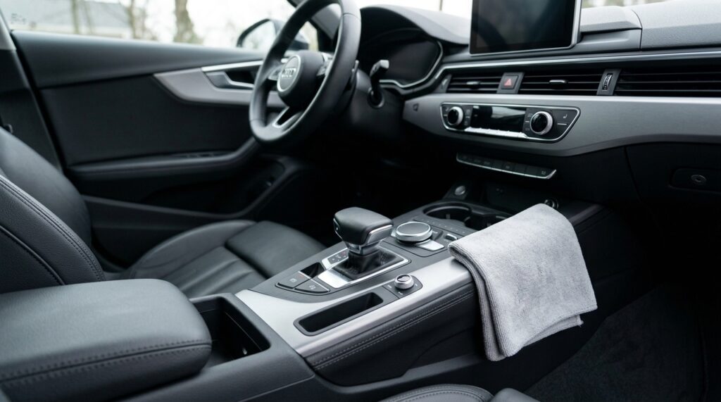O jeito correto de limpar o console central do carro e remover marcas de uso sem deixar aparência engordurada