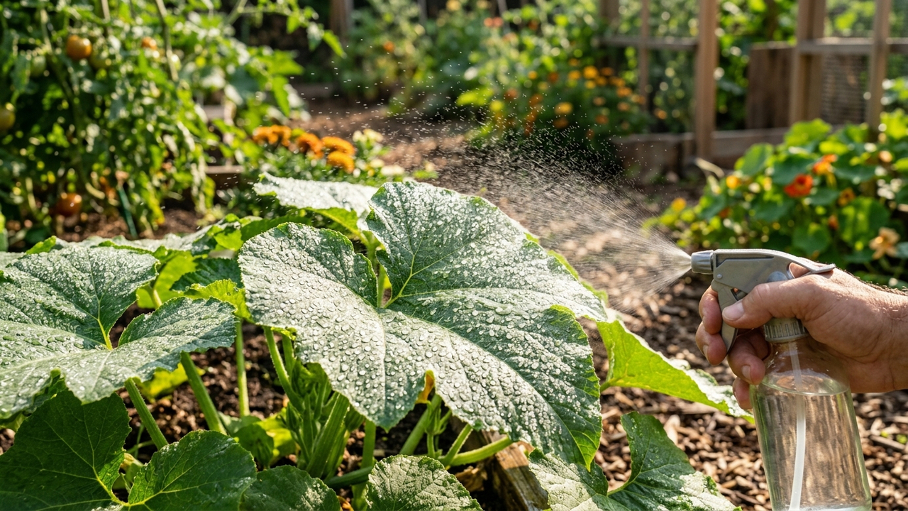 Spray de enxaguante bucal de menta sem álcool diluído em água: a solução caseira inusitada que extermina o mofo branco das folhas de abóbora