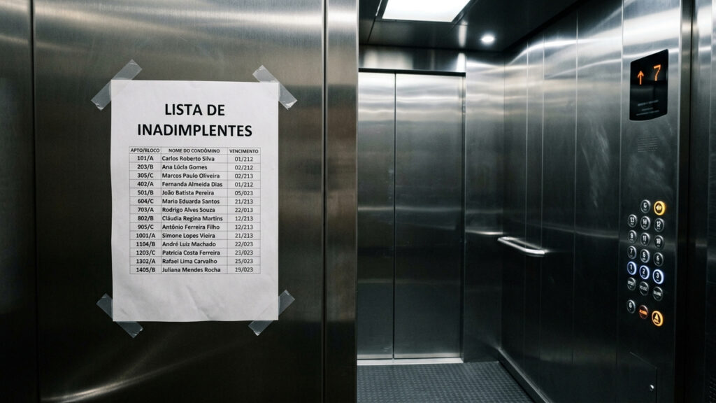 Síndico afixa lista com nomes de vizinhos inadimplentes no elevador e condomínio é condenado a indenizar moradores em R$ 10 mil cada por vexame