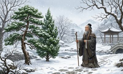 Frase do dia de Confúcio: “Só quando chega o frio do inverno sabemos que os pinheiros e ciprestes são os últimos a perder as folhas.” Uma lição sobre constância quando tudo ao redor começa a mudar