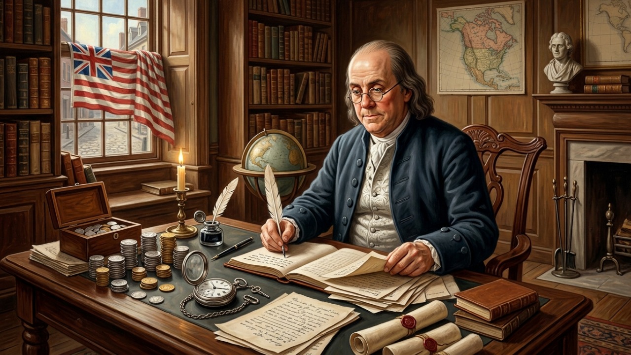 Frase de Benjamin Franklin, pai fundador dos Estados Unidos: “Não desperdice nem tempo nem dinheiro, mas faça o melhor uso possível de ambos.” Uma lição sobre como pequenas decisões moldam resultados maiores