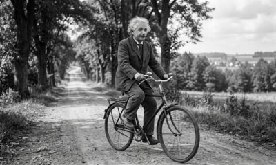Albert Einstein e sua reflexão sobre a vida: "É como uma bicicleta: se você quiser manter o equilíbrio, pedale para frente."