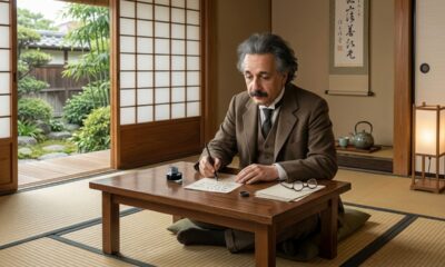 Frase de Albert Einstein: “Uma vida humilde e tranquila traz mais felicidade do que a busca pelo sucesso.” Uma reflexão sobre por que viver bem pode valer mais do que acumular conquistas