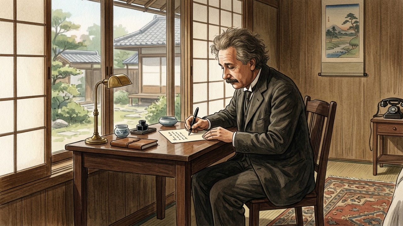 Frase de Albert Einstein: “Uma vida humilde e tranquila traz mais felicidade do que a busca pelo sucesso e a inquietação constante que ela implica.” Uma lição sobre paz e realização pessoal