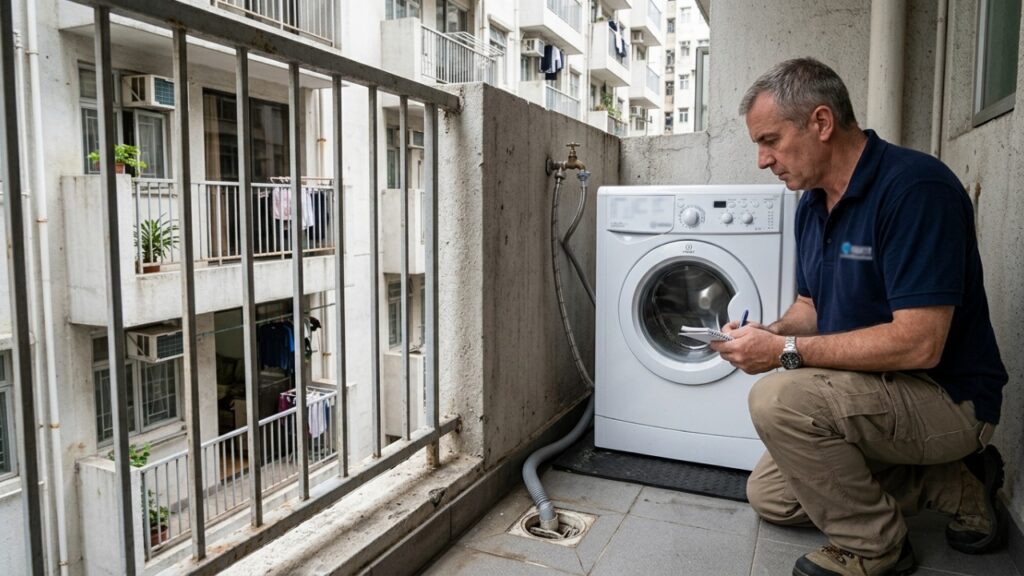 Morador coloca máquina de lavar na varanda do apartamento para ganhar espaço, passa a usar o aparelho durante a madrugada e recebe multa equivalente a mais de R$ 15 mil após reclamações dos vizinhos