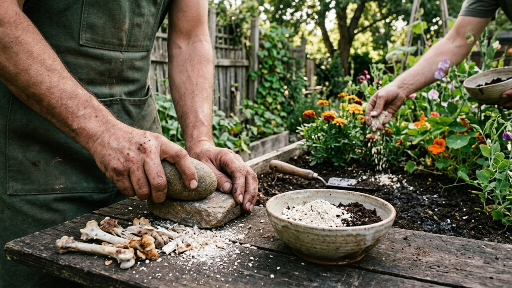 O adubo feito com ossos de frango cozidos e triturados em casa: a fonte rica em fósforo que soluciona o problema de plantas que não florescem