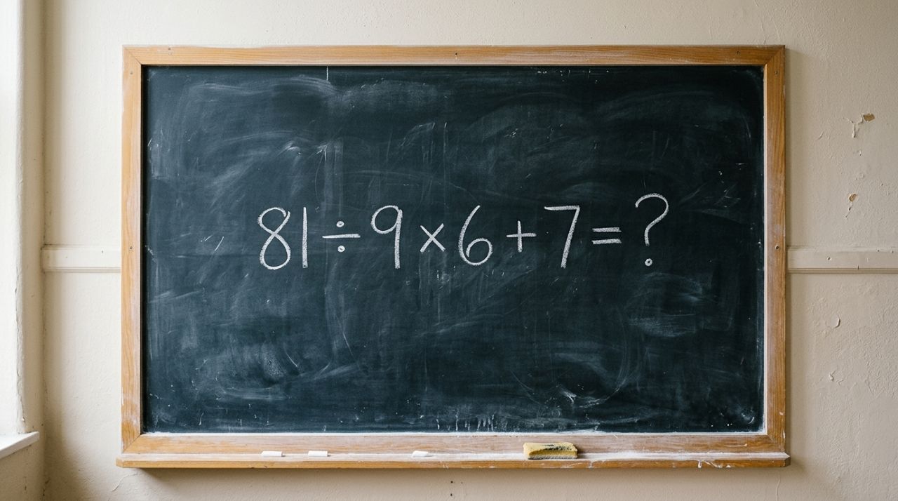 Quem decorou a tabuada nos anos 80 tem 20 segundos para resolver 81 ÷ 9 × 6 + 7