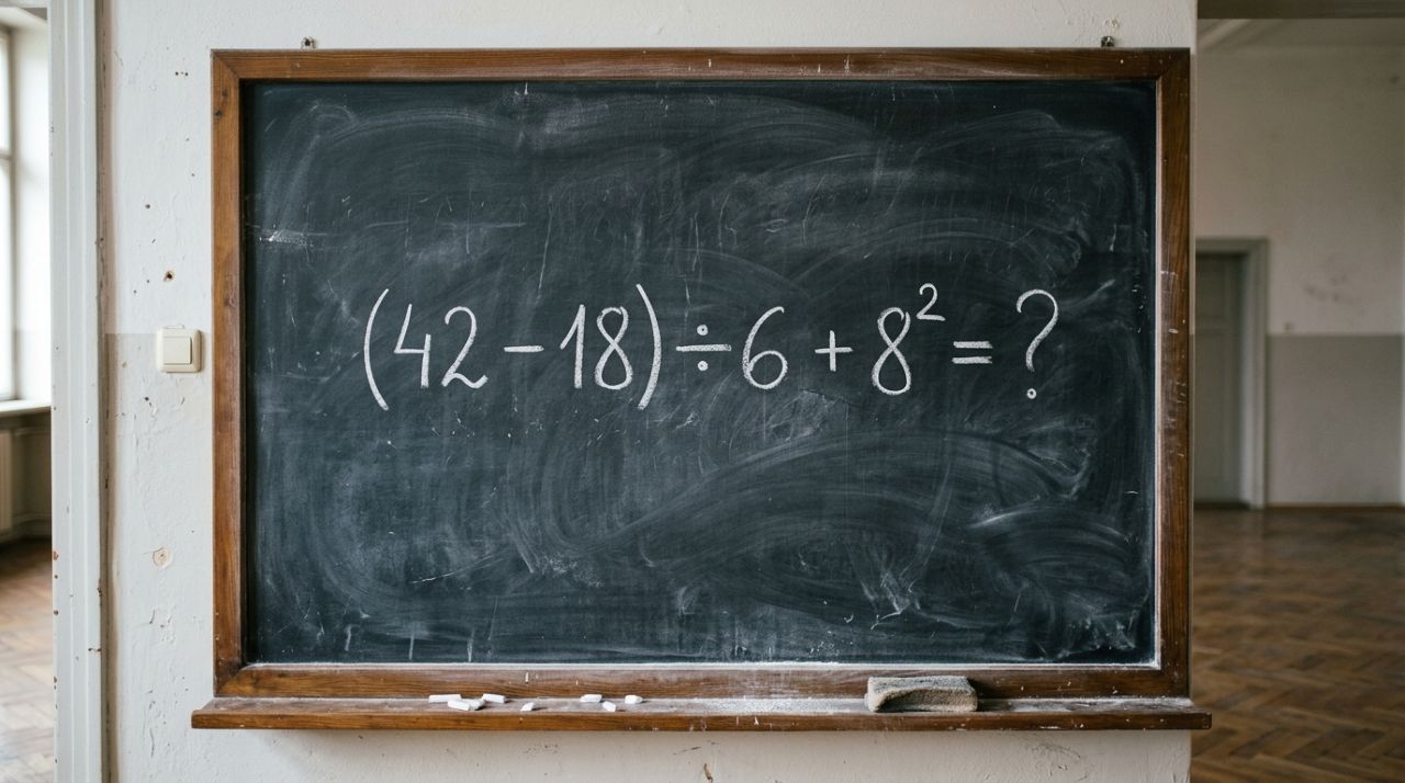 Sem calculadora: você consegue resolver (42 − 18) ÷ 6 + 8²