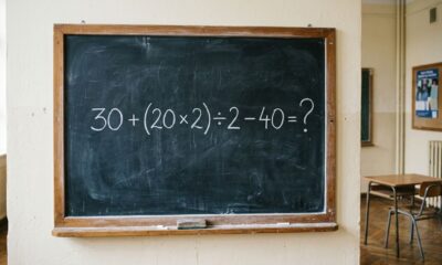 Você consegue resolver 30 + (20 × 2) ÷ 2 − 40 em apenas 9 segundos sem cair na armadilha da conta?