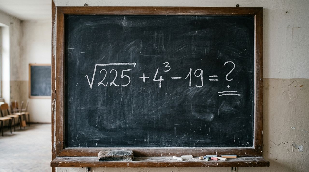 Você ainda domina a matemática básica? Quanto é √225 + 4³ − 19?