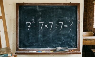 Quatro números pequenos formam um desafio matemático que parece óbvio, mas exige atenção antes de responder : 7² − 7 × 7 ÷ 7