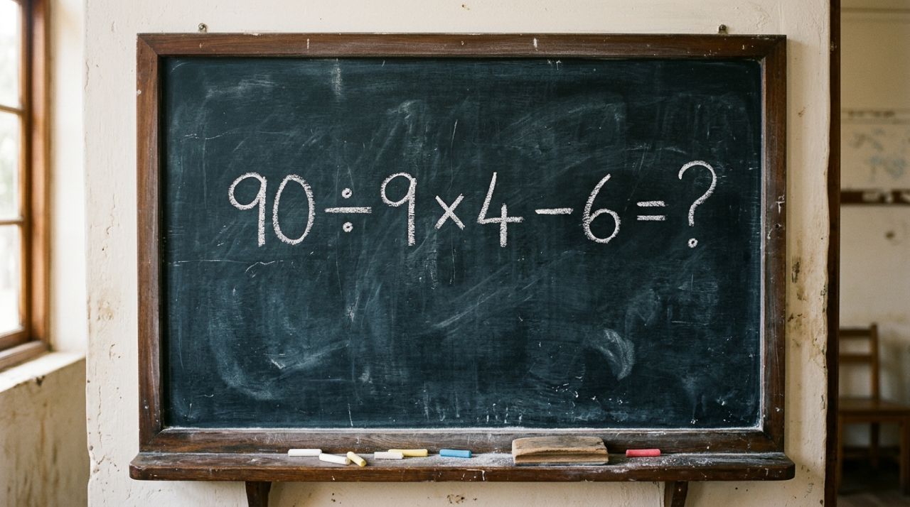 Poucos números, uma única resposta e várias chances de errar: tente resolver sem calculadora 90 ÷ 9 × 4 − 6