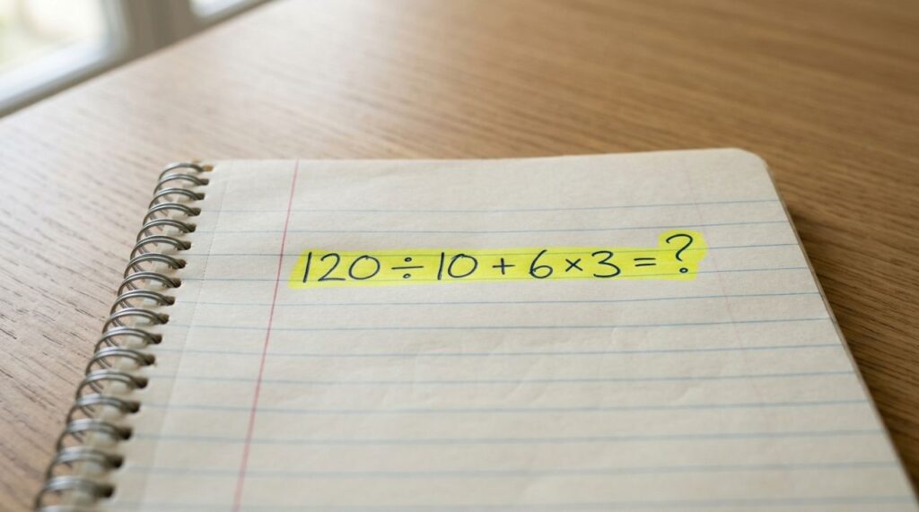 Você ainda domina a matemática básica? Resolva 120 ÷ 10 + 6 × 3 sem errar a ordem das operações