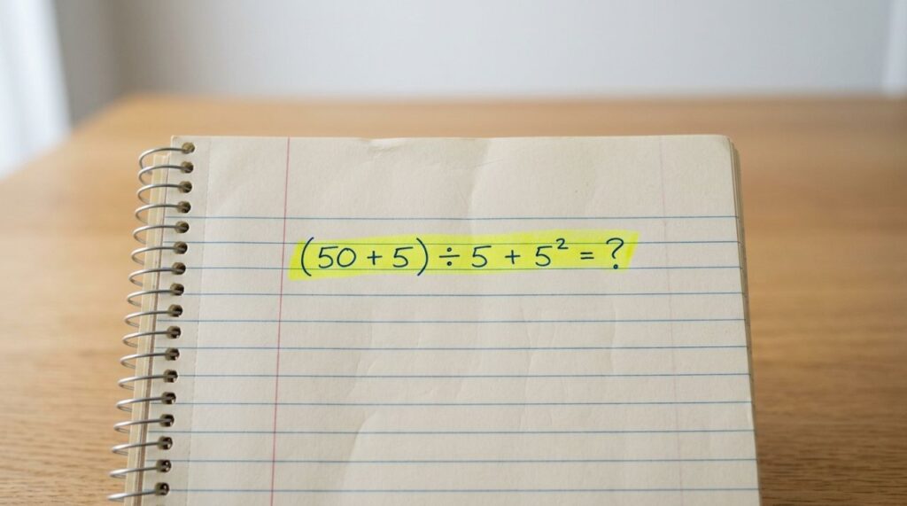 Você ainda lembra desta regra? Resolva (50 + 5) ÷ 5 + 5² sem usar calculadora