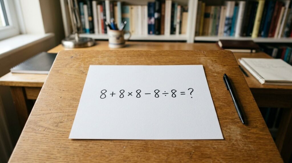 Parece conta de criança, mas muita gente adulta erra: quanto é 8 + 8 × 8 − 8 ÷ 8?