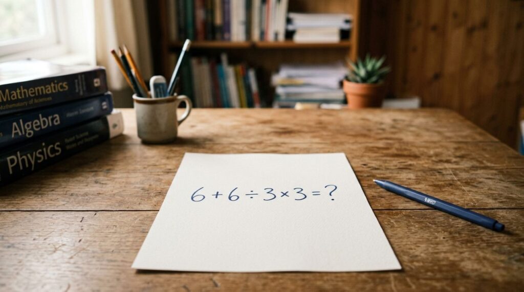 Parece uma conta básica, mas muita gente esquece uma regra: 6 + 6 ÷ 3 × 3