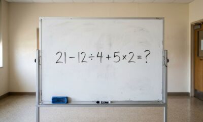 Sem papel e sem calculadora: resolva 21 – 12 ÷ 4 + 5 × 2