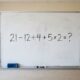 Sem papel e sem calculadora: resolva 21 – 12 ÷ 4 + 5 × 2