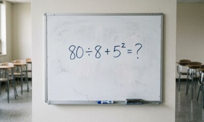 Potência vem antes de quê? Teste sua memória com 80 ÷ 8 + 5²