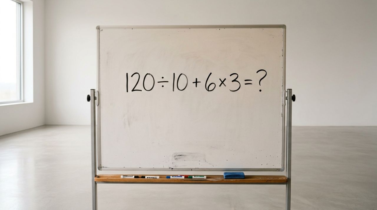 Você ainda domina a matemática básica? Resolva 120 ÷ 10 + 6 × 3 sem errar a ordem das operações