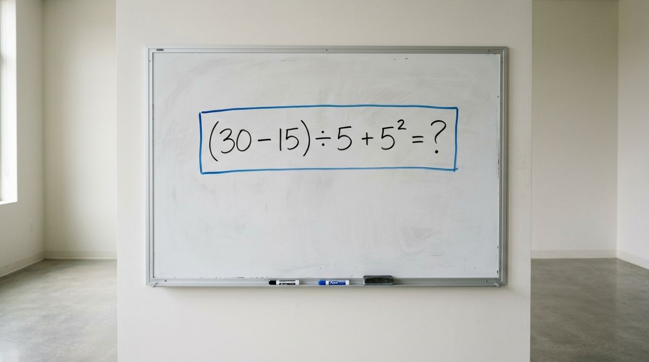 Desafio de matemática para testar sua atenção: (30 − 15) ÷ 5 + 5²