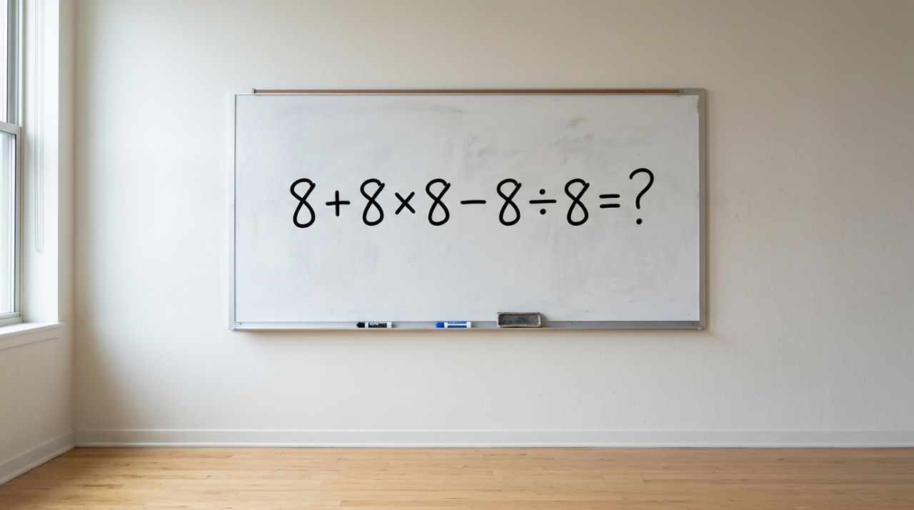 Parece conta de criança, mas muita gente adulta erra: quanto é 8 + 8 × 8 − 8 ÷ 8?