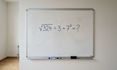 30 segundos para provar que você ainda lembra matemática: quanto é √324 ÷ 3 + 7²?