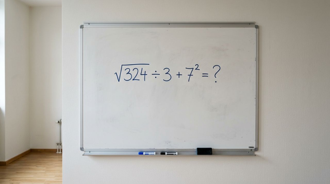 30 segundos para provar que você ainda lembra matemática: quanto é √324 ÷ 3 + 7²?