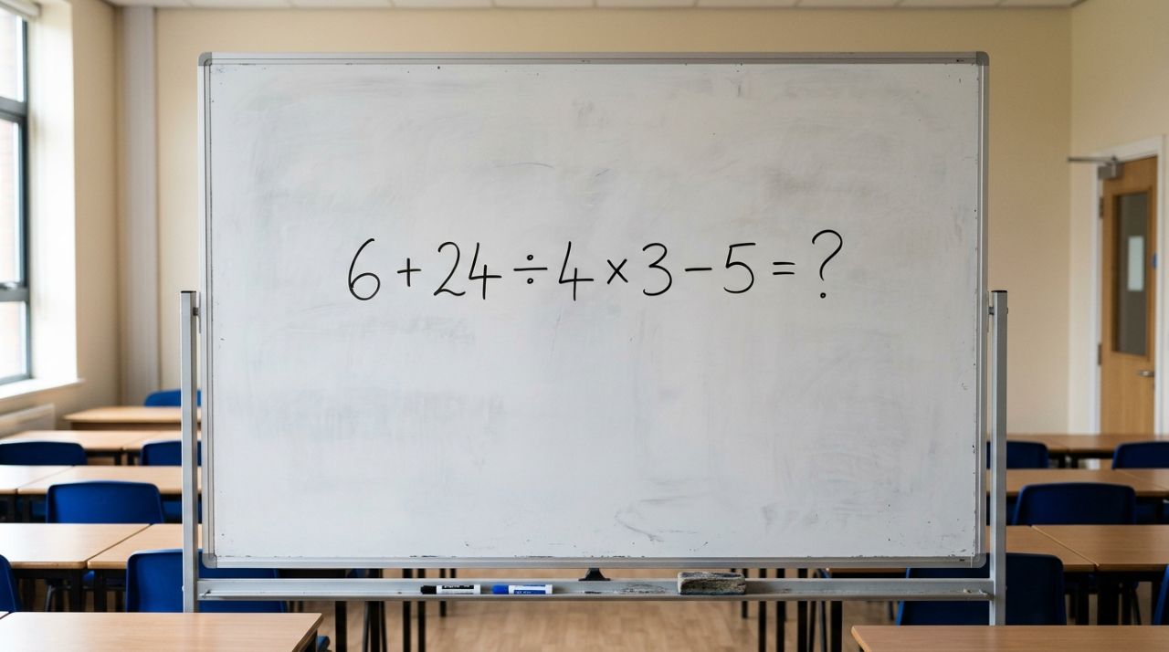 Parece fácil, mas um detalhe muda tudo: 6 + 24 ÷ 4 × 3 − 5