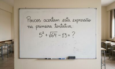 Poucos acertam esta expressão na primeira tentativa: 5² + √64 − 13