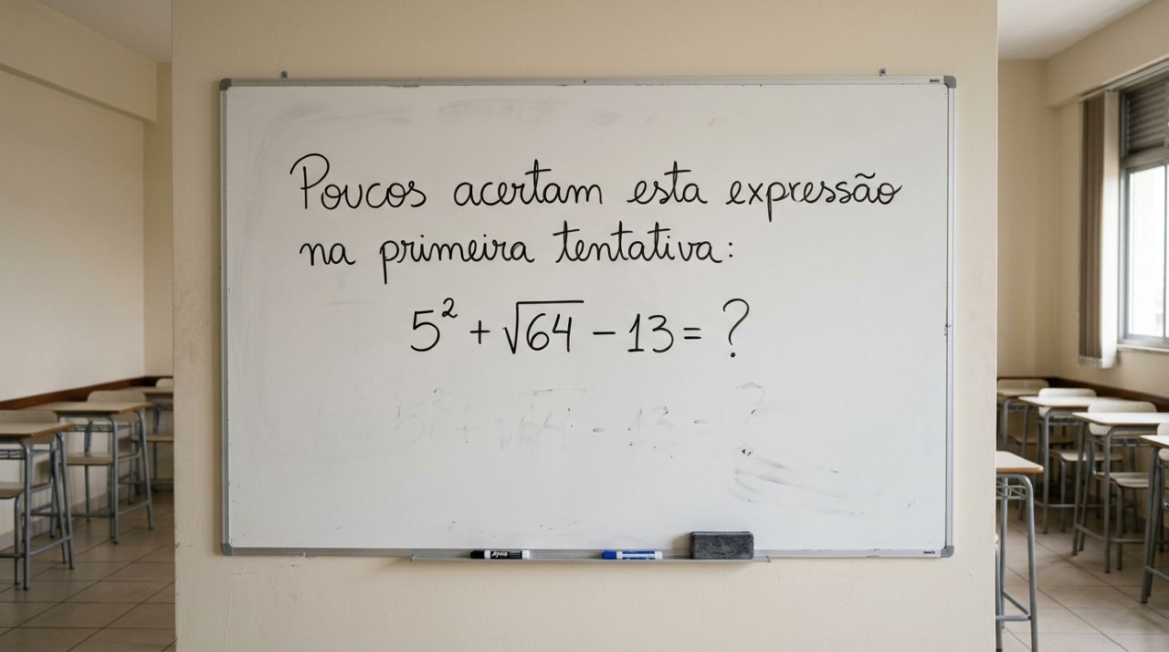 Poucos acertam esta expressão na primeira tentativa: 5² + √64 − 13