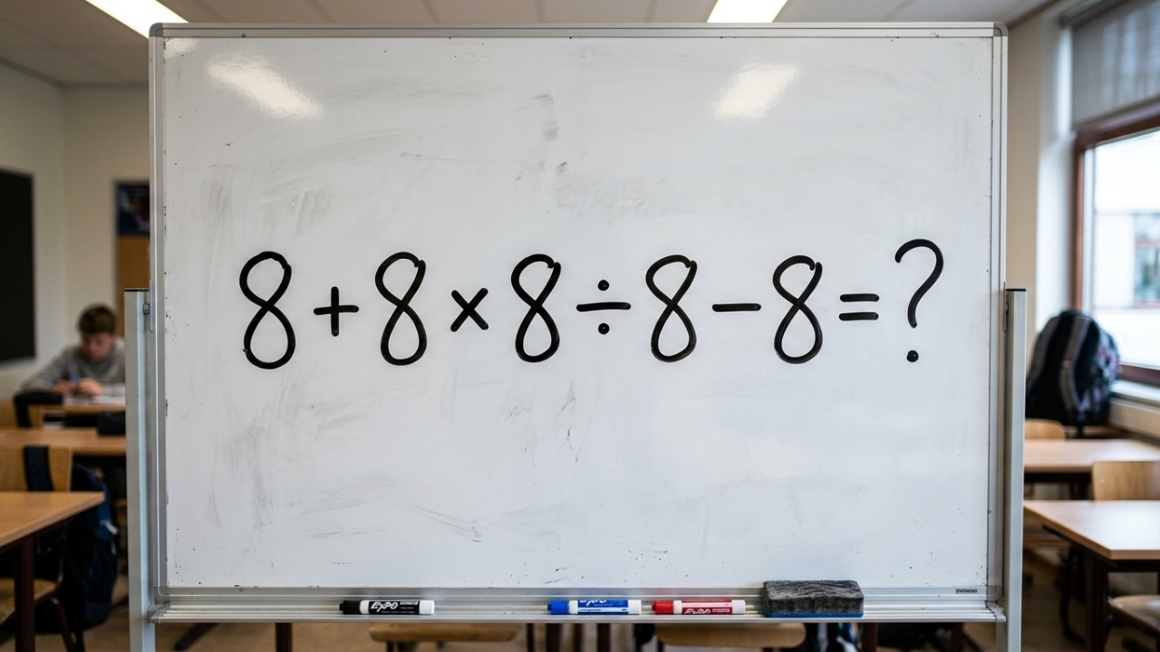 Parece que repetir o número facilita a conta, mas 8 + 8 × 8 ÷ 8 - 8 exige atenção a um detalhe que muda completamente a resposta