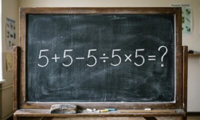 Só adultos que aprenderam essa regra na escola conseguem acertar quanto é 5 + 5 − 5 ÷ 5 × 5