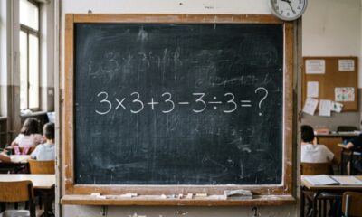 Só quem domina matemática básica resolve 3 × 3 + 3 - 3 ÷ 3 na primeira tentativa